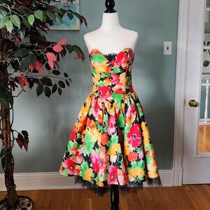 Vintage 80s Floral Party Dress